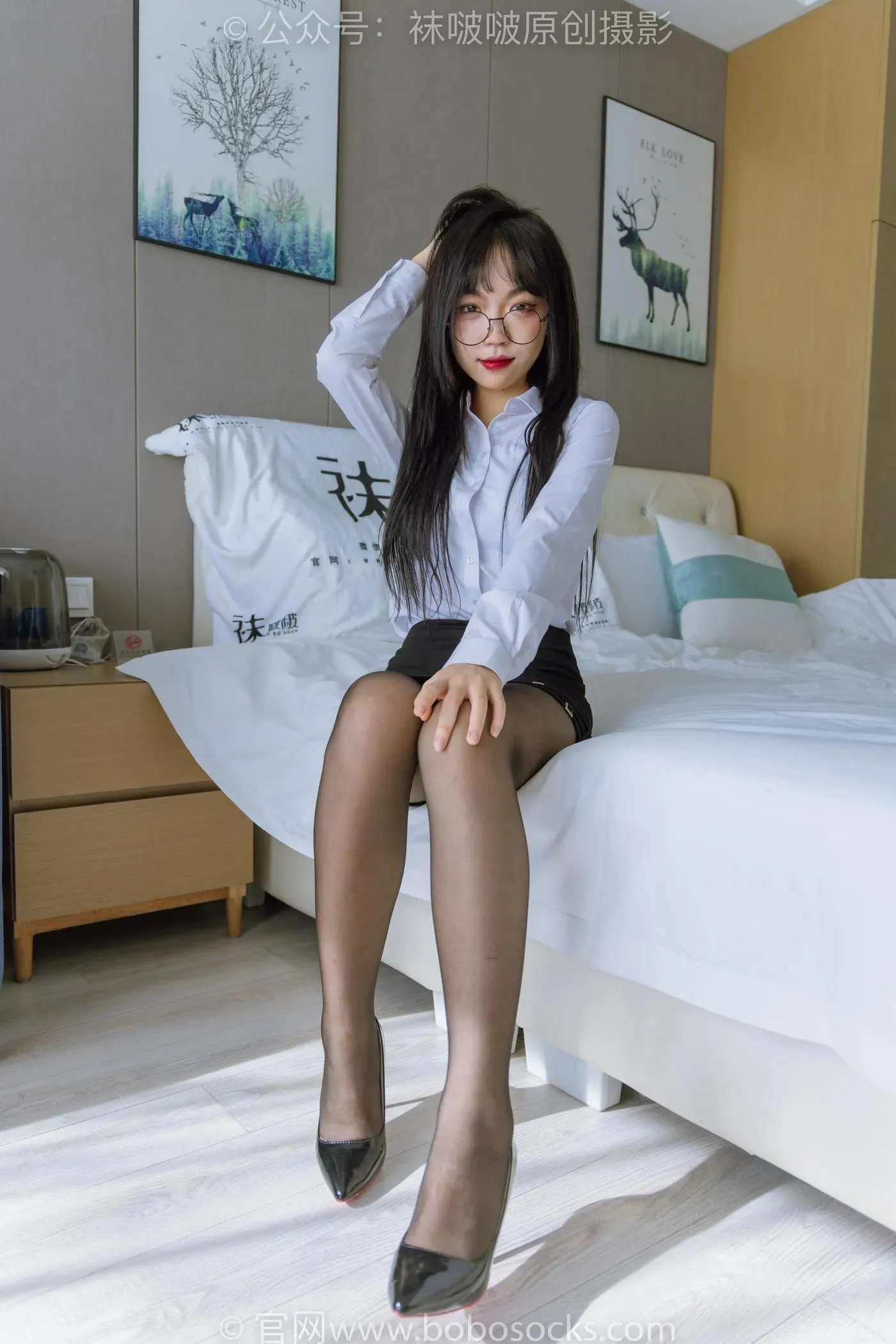 [BoBoSocks袜啵啵]NO.185 周周-ol制服、高跟鞋、黑丝 [140P]插图6